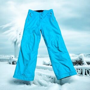 Obermeyer Ski Snowboarding Pants 16 Junior Ribbed Teal Blue Turquoise Insulated